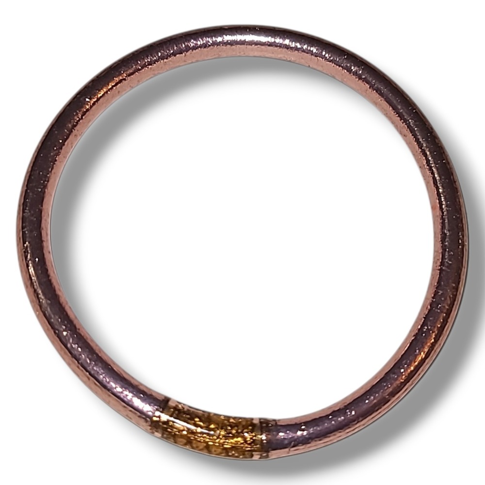 Budha BuDha Girl Serenity Prayer Seal Bangle Bracelet Small 7" Rose Gold